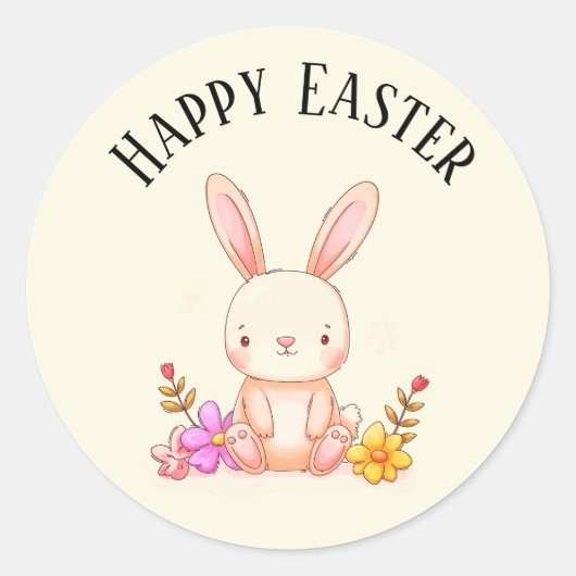 Autocollants de Pâques lapin sarcelle mignon (Devant)