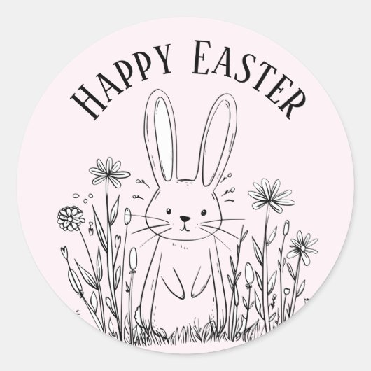 Autocollants de Pâques lapin sarcelle mignon (Devant)