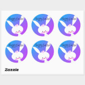 Autocollants de Pâques lapin sarcelle mignon (Feuille)
