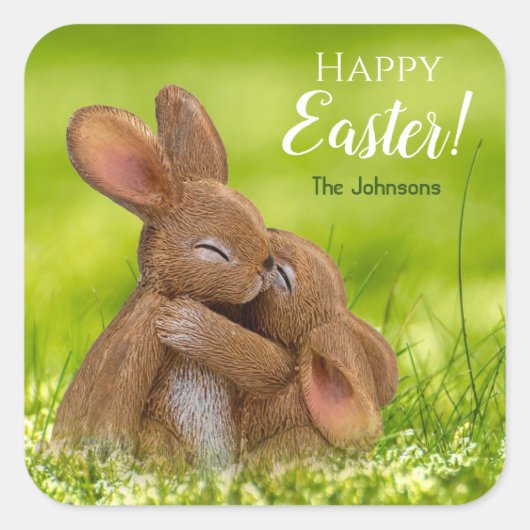 Autocollants de Pâques personnalisés avec des lapi (Devant)