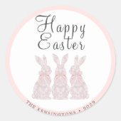 Autocollants de Pâques personnalisés de lapin en d (Devant)