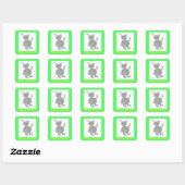 Autocollants de Pâques Square Bunny (Feuille)