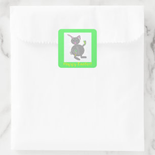 Autocollants de Pâques Square Bunny