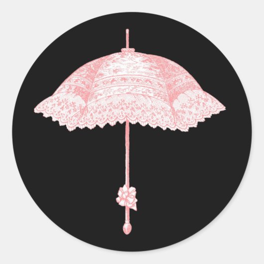 Autocollants de parapluie rose vintage (Devant)