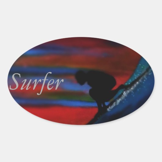 Autocollants de pare-chocs Bubblepacific, surfer (Devant)