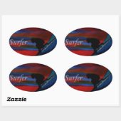 Autocollants de pare-chocs Bubblepacific, surfer (Feuille)