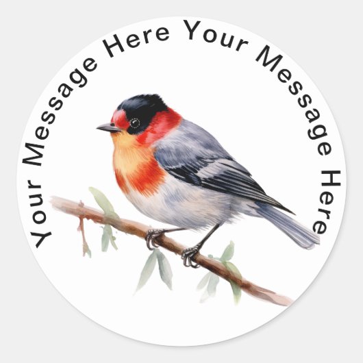 Autocollants de Paruline à visage rouge (Devant)