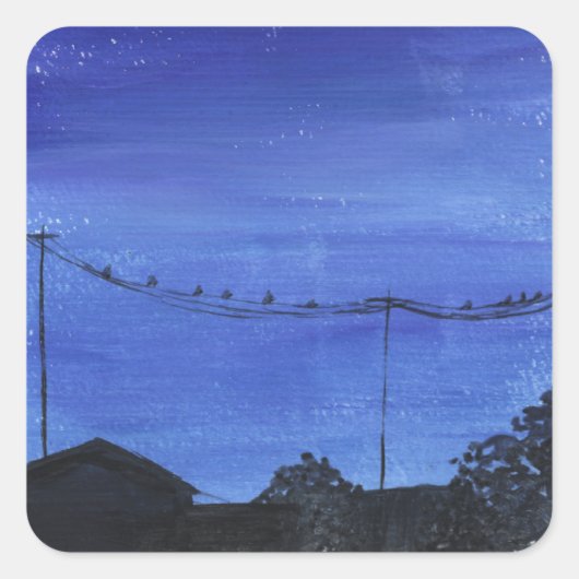 Autocollants de paysage urbain bleu (Devant)