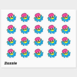 Autocollants de pieuvre fiers de Pan Kawaii