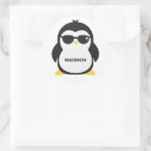 Autocollants de pingouin cool de nom personnalisé (Sac)