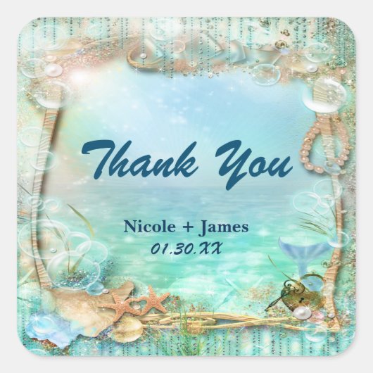 Autocollants de plage élégants enchantés sous la m (Devant)