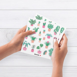 Autocollants de plantes d'intérieur mignonnes