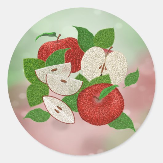 Autocollants de pomme dessinés à la main – Moderne (Devant)