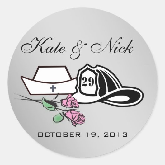 Autocollants de pompier de l'infirmière (Devant)