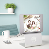 Autocollants de portrait personnalisés du couple (Ordinateur portable sur le bureau)