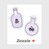 Autocollants de potion magique violette mignonne (Feuille)