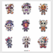 Autocollants de poupée vaudou mignons (Feuille)