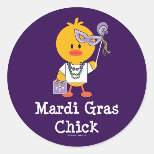 Autocollants de poussin de mardi gras