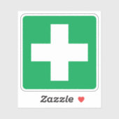 Autocollants de premiers soins, croix blanche sur (Feuille)