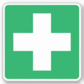 Autocollants de premiers soins, croix blanche sur (Devant)