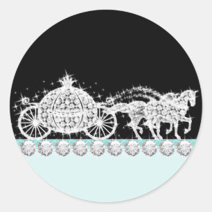 Autocollants de princesse bleu sarcelle