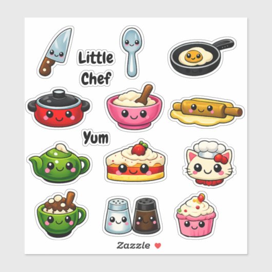 Autocollants de Récompense d'Étudiant Chef Mignon (Feuille)
