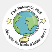 Autocollants de récompense Doodle Globe (Devant)