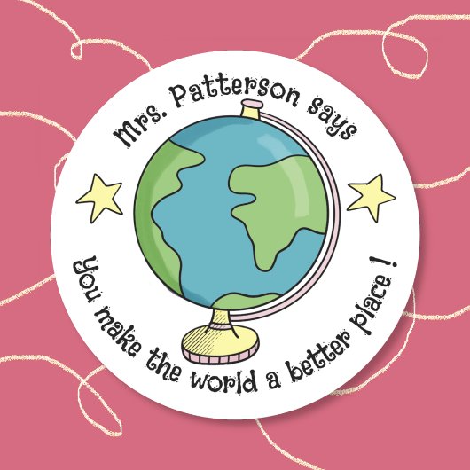 Autocollants de récompense Doodle Globe