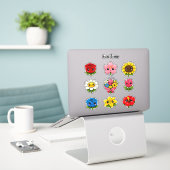 Autocollants de Récompense pour Étudiants Fleurs M (Ordinateur portable sur le bureau)