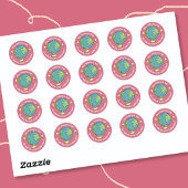 Autocollants de récompense Rose Doodle Globe