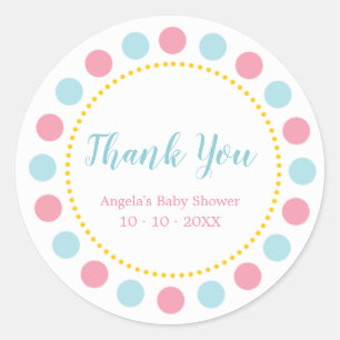 Autocollants de remerciement Baby Shower Bleu et R