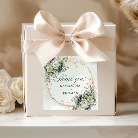 Autocollants de remerciement Boho Greenery Mariage