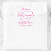 Autocollants de remerciement de faveur rose et bla (Sac)