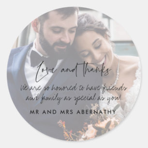 Autocollants de remerciement de mariage avec photo
