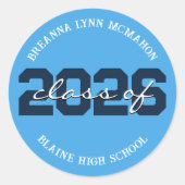 Autocollants de remise de diplôme personnalisés bl (Devant)