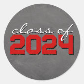 Autocollants de remise de diplôme tableau noir rou (Devant)