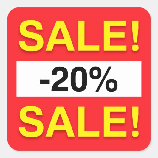 autocollants de remise de vente de 20 pour cent (Devant)