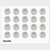 Autocollants de renard mignon et cosy (Feuille)