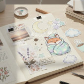Autocollants de renard mignon et cosy
