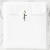 Autocollants de robe verte d'illustration de mode (Sac)