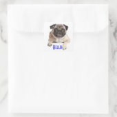 Autocollants de salutation Hello Chien chiot Pug (Sac)