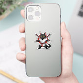 Autocollants de samouraï chat noir (Téléphone)