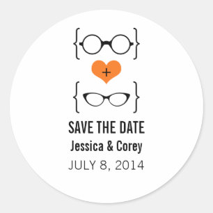 Autocollants de sauvegarde de date lunettes geek o