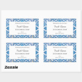 Autocollants de savon modifiables Bleu Blanc Delft (Feuille)