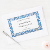 Autocollants de savon modifiables Bleu Blanc Delft (Enveloppe)