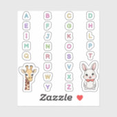 autocollants de scrapbook Alphabet animaux ABC (Feuille)