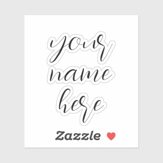 Autocollants de script de texte de nom personnalis (Feuille)