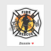 Autocollants de secours de pompier (Feuille)