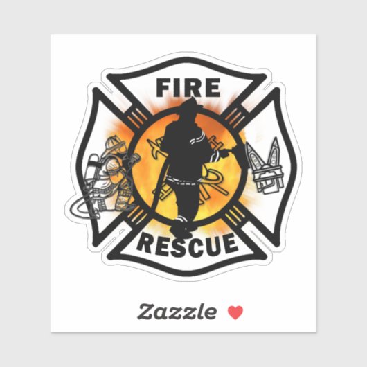 Autocollants de secours de pompier (Feuille)