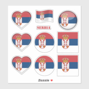 autocollants de Serbie & Drapeau serbe, Cœur /spor